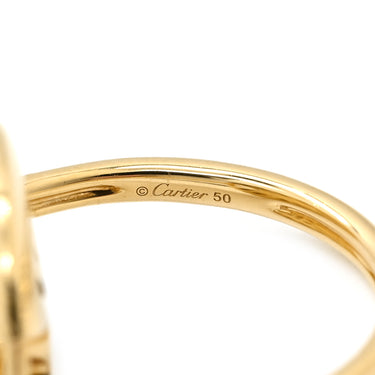 カルティエ Cartier アミュレット ドゥ カルティエ ホワイト×イエローゴールド K18YG ダイヤモンド マザーオブパール #50(JP10) リング 指輪 K18 マザーオブパール ダイヤモンド 7号