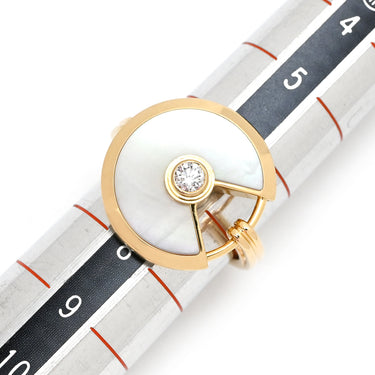 カルティエ Cartier アミュレット ドゥ カルティエ ホワイト×イエローゴールド K18YG ダイヤモンド マザーオブパール #50(JP10) リング 指輪 K18 マザーオブパール ダイヤモンド 7号