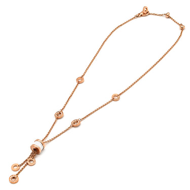 ブルガリ BVLGARI ビーゼロワン B-zero1 エレメント ホワイト×ピンクゴールド K18PG ダイヤモンド ホワイトセラミック ネックレス Au750 18K 18金 ダイヤモンド 白セラミック