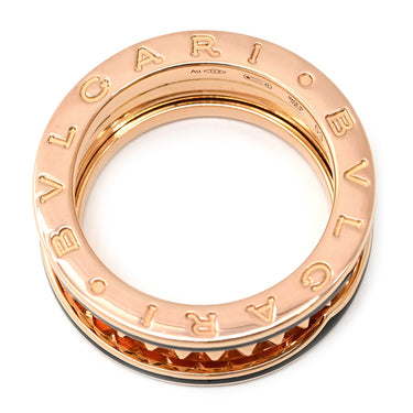 ブルガリ BVLGARI ビーゼロワン ロック B-zero1 2バンドリング 357987 ブラック×ピンクゴールド K18PG セラミック #53(JP13) リング 指輪 黒 750PG 18金 12.5号