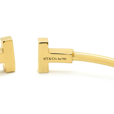 ティファニー Tiffany & Co Tワイヤー イエローゴールド K18YG ブレスレット T&Co. バングル 18K 750 YG