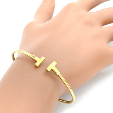 ティファニー Tiffany & Co Tワイヤー イエローゴールド K18YG ブレスレット T&Co. バングル 18K 750 YG