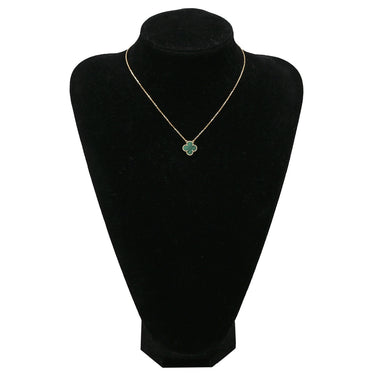 ヴァンクリーフアーペル Van Cleef & Arpels ヴィンテージ アルハンブラ VCARO9VA00 グリーン×イエローゴールド K18YG マラカイト ネックレス Au750 18K YG 緑 マラカイト マット