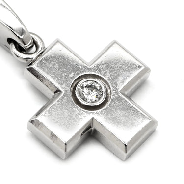 カルティエ Cartier クロス 1Pダイヤ ホワイトゴールド K18WG ダイヤモンド チャーム 18K 750 WG ペンダントトップ