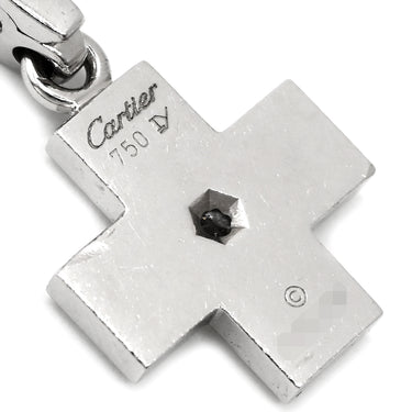 カルティエ Cartier クロス 1Pダイヤ ホワイトゴールド K18WG ダイヤモンド チャーム 18K 750 WG ペンダントトップ