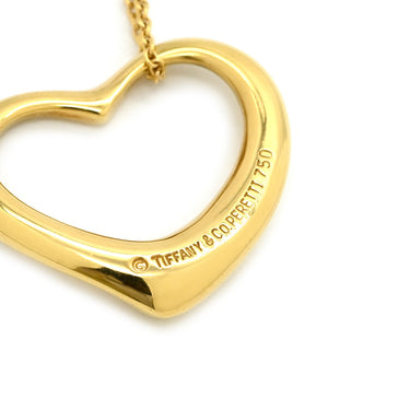ティファニー Tiffany & Co オープンハート イエローゴールド K18YG ネックレス T＆Co. 18K 18金 750 YG エルサペレッティ
