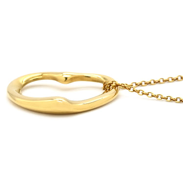ティファニー Tiffany & Co オープンハート イエローゴールド K18YG ネックレス T＆Co. 18K 18金 750 YG エルサペレッティ