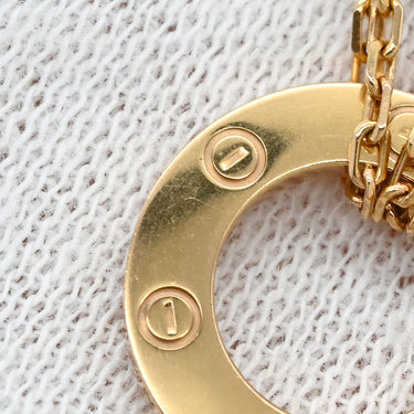 カルティエ Cartier ラブ サークル 2Pダイヤ B7224509 ピンクゴールド K18PG ダイヤモンド ネックレス 18金 750PG Wチェーン