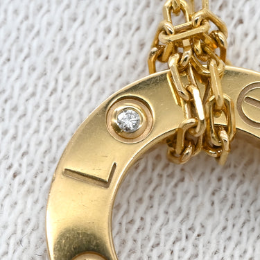 カルティエ Cartier ラブ サークル 2Pダイヤ B7224509 ピンクゴールド K18PG ダイヤモンド ネックレス 18金 750PG Wチェーン
