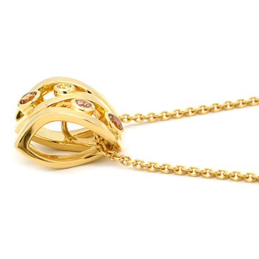 ミキモト MIKIMOTO イエローダイヤ サファイア シトリン デザインネックレス マルチカラー×イエローゴールド K18YG ダイヤモンド ピンクサファイア シトリン ネックレス MIKIMOTO 18K 18金 Au750