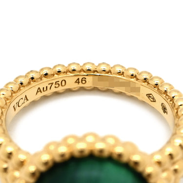 ヴァンクリーフアーペル Van Cleef & Arpels ペルレ クルール VCARP4DP46 グリーン×イエローゴールド K18YG マラカイト #46(JP6) リング 指輪 K18 18K YG マラカイト マット 6号