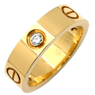 カルティエ Cartier ラブリング ハーフダイヤ B4032400 イエローゴールド K18YG ダイヤモンド #53(JP13) リング 指輪 LOVE Ring 750 18K 18金 3P 3石 3粒 ダイヤ 13号