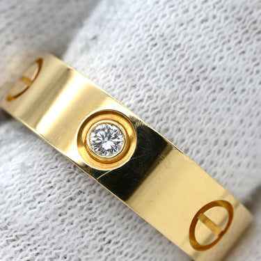 カルティエ Cartier ラブリング ハーフダイヤ B4032400 イエローゴールド K18YG ダイヤモンド #53(JP13) リング 指輪 LOVE Ring 750 18K 18金 3P 3石 3粒 ダイヤ 13号
