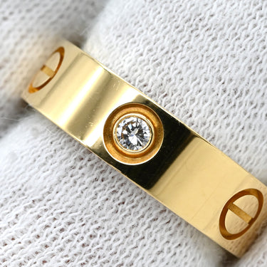 カルティエ Cartier ラブリング ハーフダイヤ B4032400 イエローゴールド K18YG ダイヤモンド #53(JP13) リング 指輪 LOVE Ring 750 18K 18金 3P 3石 3粒 ダイヤ 13号