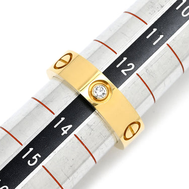 カルティエ Cartier ラブリング ハーフダイヤ B4032400 イエローゴールド K18YG ダイヤモンド #53(JP13) リング 指輪 LOVE Ring 750 18K 18金 3P 3石 3粒 ダイヤ 13号