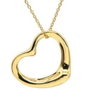 ティファニー Tiffany & Co オープンハート 21.5mm イエローゴールド K18YG ネックレス T＆Co. Au750 18K 18金 エルサペレッティ