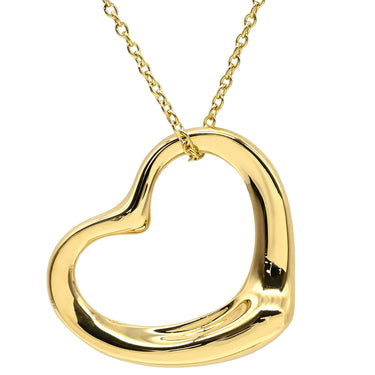 ティファニー Tiffany & Co オープンハート 21.5mm イエローゴールド K18YG ネックレス T＆Co. Au750 18K 18金 エルサペレッティ