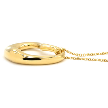 ティファニー Tiffany & Co オープンハート 27mm イエローゴールド K18YG ネックレス T＆Co. Au750 18K 18金 エルサペレッティ ラージ