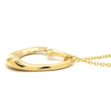 ティファニー Tiffany & Co オープンハート 21.5mm イエローゴールド K18YG ネックレス T＆Co. Au750 18K 18金 エルサペレッティ