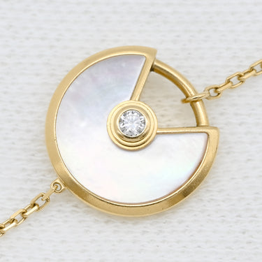 カルティエ Cartier アミュレット ドゥ XS B6044017 イエローゴールド K18YG ダイヤモンド マザーオブパール ブレスレット 白 1Pダイヤモンド 750 18金 パール