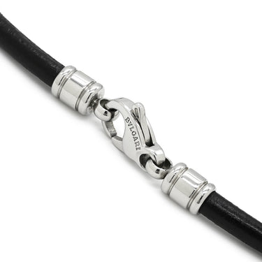 ブルガリ BVLGARI トンド サン チョーカー イエローゴールド×シルバー K18YG ステンレススチール レザー ネックレス K18 750 YG SS 太陽モチーフ