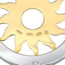 ブルガリ BVLGARI トンド サン チョーカー イエローゴールド×シルバー K18YG ステンレススチール レザー ネックレス K18 750 YG SS 太陽モチーフ
