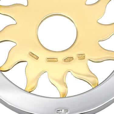 ブルガリ BVLGARI トンド サン チョーカー イエローゴールド×シルバー K18YG ステンレススチール レザー ネックレス K18 750 YG SS 太陽モチーフ