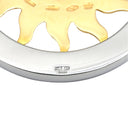 ブルガリ BVLGARI トンド サン チョーカー イエローゴールド×シルバー K18YG ステンレススチール レザー ネックレス K18 750 YG SS 太陽モチーフ