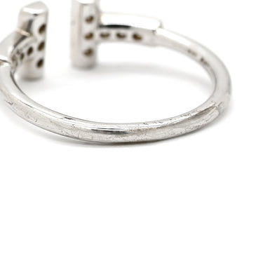 ティファニー Tiffany & Co T ダイヤモンド ワイヤー 68650801 ホワイトゴールド K18WG ダイヤモンド リング 指輪 T&Co. AU750 9号