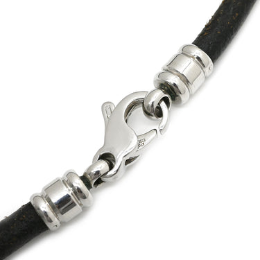ブルガリ BVLGARI トンド サン チョーカー イエローゴールド×シルバー K18YG ステンレススチール レザー ネックレス K18 750 YG SS 太陽モチーフ レザーストラップ