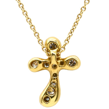 ティファニー Tiffany & Co ドッツクロス ダイヤ イエローゴールド K18YG ダイヤモンド ネックレス エルサ ペレッティ18K 750 十字架