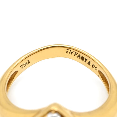 ティファニー Tiffany & Co ハート パヴェ ダイヤ イエローゴールド K18YG リング 指輪 T＆Co. 18K 750YG 10号