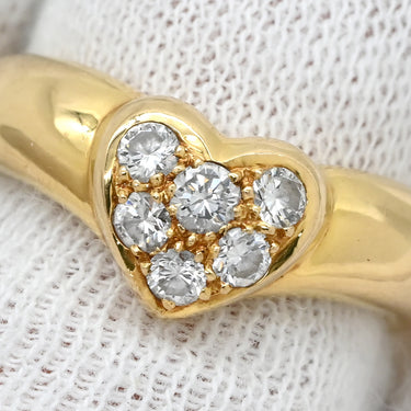 ティファニー Tiffany & Co ハート パヴェ ダイヤ イエローゴールド K18YG リング 指輪 T＆Co. 18K 750YG 10号