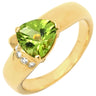 タサキ TASAKI ペリドット ダイヤモンド グリーン×イエローゴールド K18YG ペリドット ダイヤモンド リング 指輪 緑 18K 750 YG 三角形 17号