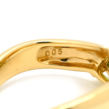 タサキ TASAKI ペリドット ダイヤモンド グリーン×イエローゴールド K18YG ペリドット ダイヤモンド リング 指輪 緑 18K 750 YG 三角形 17号