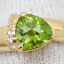 タサキ TASAKI ペリドット ダイヤモンド グリーン×イエローゴールド K18YG ペリドット ダイヤモンド リング 指輪 緑 18K 750 YG 三角形 17号