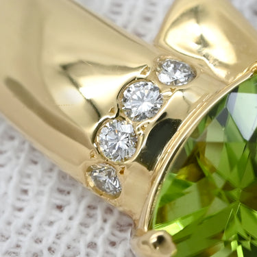 タサキ TASAKI ペリドット ダイヤモンド グリーン×イエローゴールド K18YG ペリドット ダイヤモンド リング 指輪 緑 18K 750 YG 三角形 17号