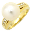タサキ TASAKI 南洋パール ダイヤ イエローゴールド K18YG パール ダイヤモンド リング 指輪 大粒 10.6mm TASAKI Au750 18K 18金 YG 13号