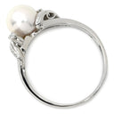 タサキ TASAKI パール 8.3mm ダイヤモンド パールホワイト×プラチナシルバー Pt900 パール ダイヤモンド リング 指輪 TASAKI 真珠 プラチナ Pt900 ウェーブ ミル打ち 21号