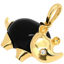 ダミアーニ DAMIANI サイモチーフ ブラック×イエローゴールド K18YG オニキス ダイヤモンド ペンダントトップ 750 18金 YG オニキス ダイヤ ネックレストップ