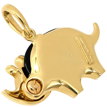 ダミアーニ DAMIANI サイモチーフ ブラック×イエローゴールド K18YG オニキス ダイヤモンド ペンダントトップ 750 18金 YG オニキス ダイヤ ネックレストップ