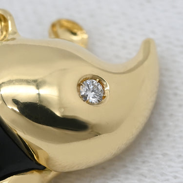 ダミアーニ DAMIANI サイモチーフ ブラック×イエローゴールド K18YG オニキス ダイヤモンド ペンダントトップ 750 18金 YG オニキス ダイヤ ネックレストップ
