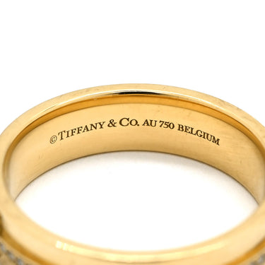 ティファニー Tiffany & Co T TWO ワイド ダイヤ イエローゴールド K18YG ダイヤモンド リング 指輪 18K AU750 YG 16号