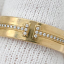 ティファニー Tiffany & Co T TWO ワイド ダイヤ イエローゴールド K18YG ダイヤモンド リング 指輪 18K AU750 YG 16号