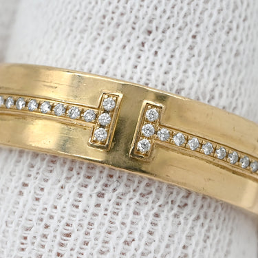 ティファニー Tiffany & Co T TWO ワイド ダイヤ イエローゴールド K18YG ダイヤモンド リング 指輪 18K AU750 YG 16号