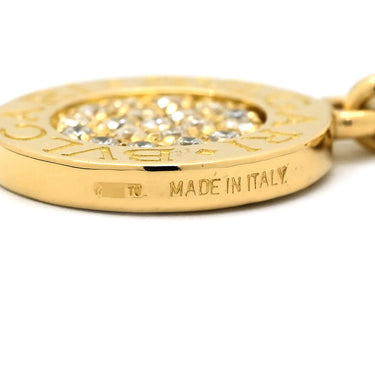 ブルガリ BVLGARI ブルガリブルガリ ダイヤ イエローゴールド K18YG ダイヤモンド チャーム パヴェ 19石 750 18K YG ペンダントトップ ネックレストップ