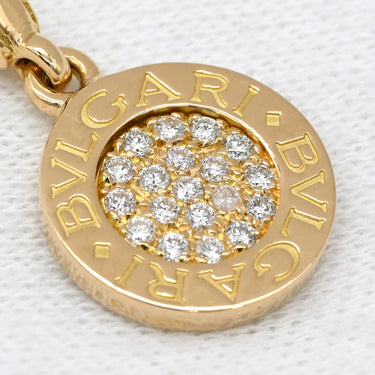 ブルガリ BVLGARI ブルガリブルガリ ダイヤ イエローゴールド K18YG ダイヤモンド チャーム パヴェ 19石 750 18K YG ペンダントトップ ネックレストップ