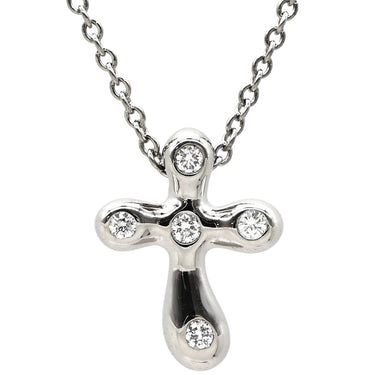 ティファニー Tiffany & Co ドッツクロス ダイヤ プラチナシルバー Pt950 ネックレス エルサ ペレッティ Pt950 プラチナ 十字架