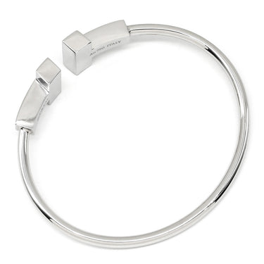 ティファニー Tiffany & Co Tワイヤー ラージサイズ ホワイトゴールド K18WG ブレスレット T&Co. Au750 18K バングル