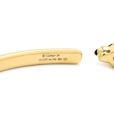 カルティエ Cartier パンテール ドゥ カルティエ イエローゴールド K18PG オニキス ツァボライト #20 ブレスレット バングル 18K 750YG オニキス ツァボライト